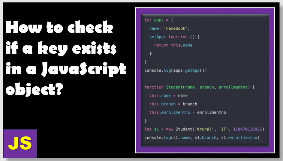 check if a key exists in a javascript object