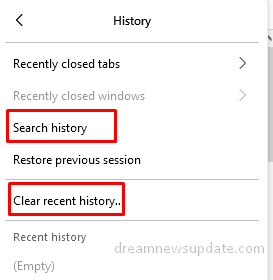 Clear recent history on firefox