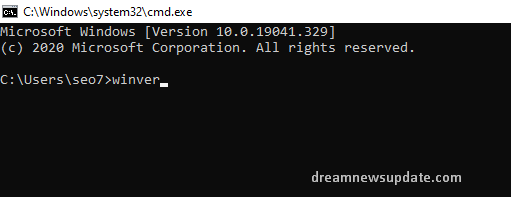 Type winver in command prompt